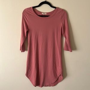 Pink 3/4 sleeve bodycon dress sz M